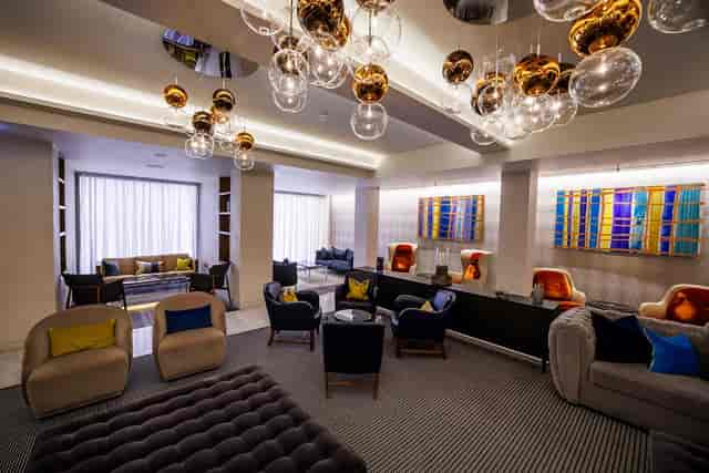 Modern lounge at One Moorgate Place, ideal for networking events and meetings.