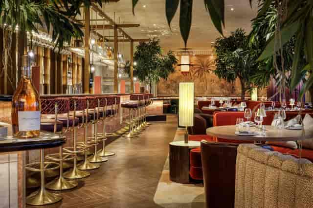 Chic Rockwell Bistro & Wine Bar with elegant seating, perfect for upscale events.