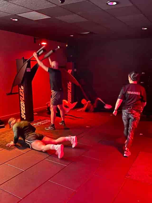 Dynamic gym training session in Basildon for corporate wellness events and team-building.