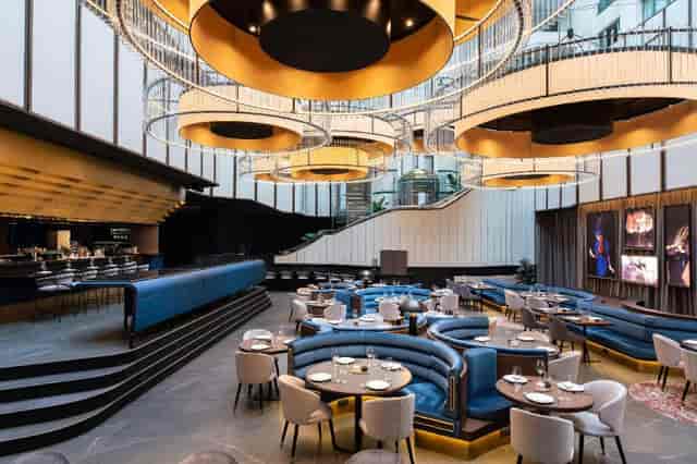 Upscale restaurant in Radisson Collection, ideal for networking events and gatherings.