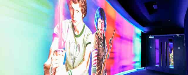 Vibrant film-themed backdrop at ODEON Luxe West End for pop culture events.