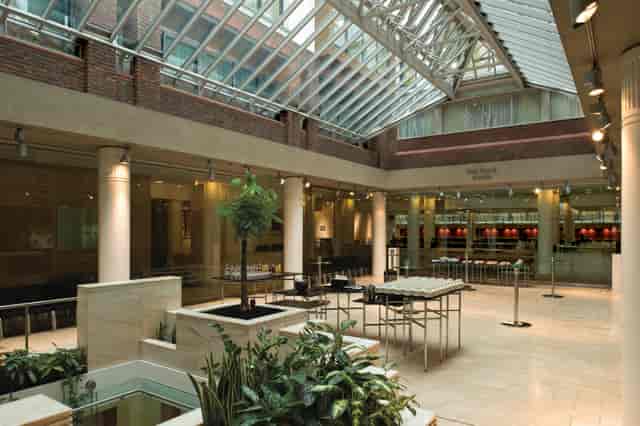 Max Rayne Atrium at 1 Wimpole Street, spacious venue for networking events and receptions.