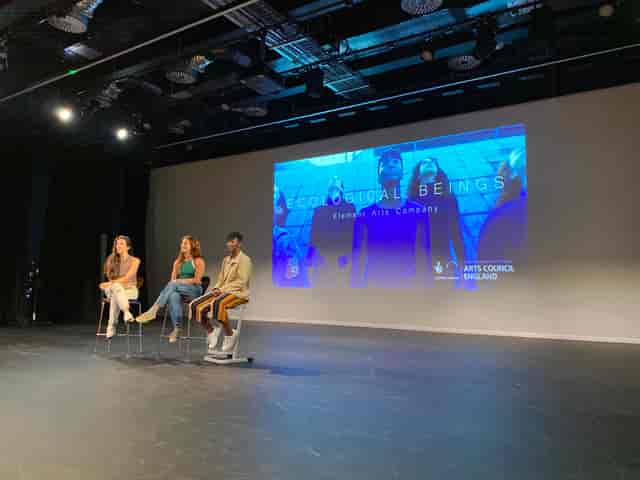 Panel discussion on ecology and arts at Aud Jebsen Studio Theatre, Royal Academy of Dance.