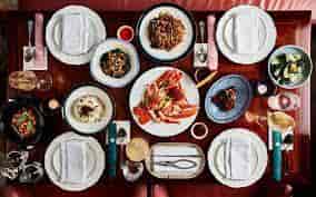 Elegant dining table at THE VAULT, featuring gourmet lobster for upscale events.