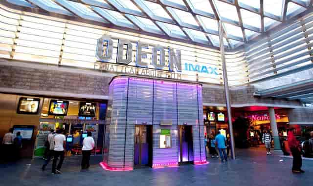 Odeon Liverpool ONE cinema entrance with modern architecture for film screenings and events.