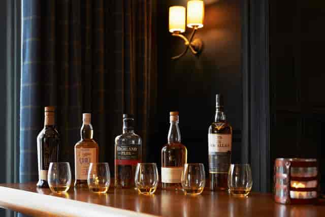 Sophisticated bar at The Dunstane Restaurant, ideal for networking events and gatherings.