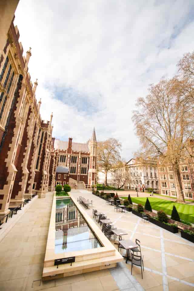 Historic Lincoln's Inn terrace event venue, summer reception conference