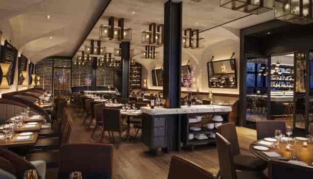 Private dining room at La Scarpetta, elegant decor for upscale events and gatherings.