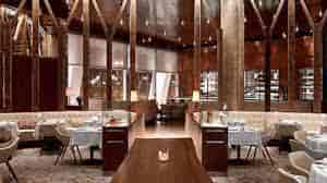 Elegant restaurant interior of The Grace Room, ideal for networking events and private dinners.
