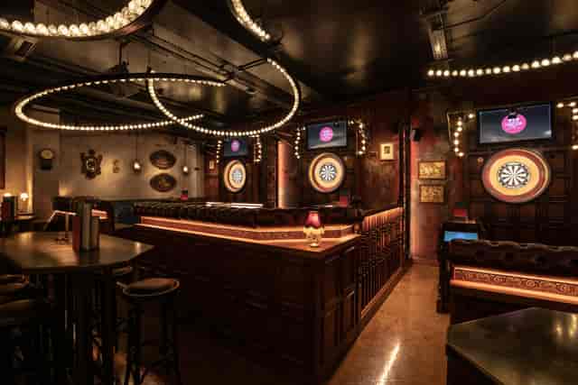 Stylish event space with dartboards at Flight Club Birmingham for casual gatherings.