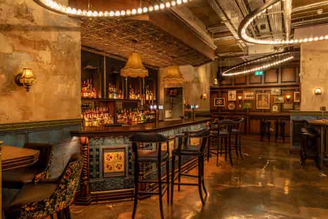 Stylish bar at The Harewood, perfect for networking events and intimate gatherings.