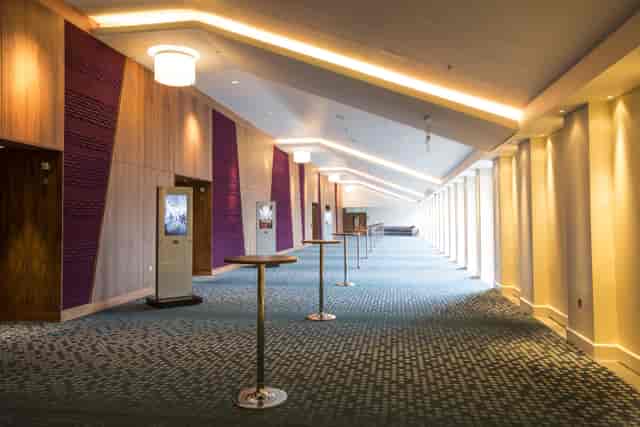 Gallery Suite at Hilton Heathrow: spacious corridor for networking events and registration.