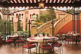 Elegant outdoor dining at Elizabeth Ballroom, Fairmont Grand Del Mar for upscale events.
