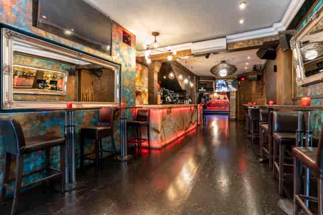 Vibrant Zebrano Soho bar area, ideal for networking events and cocktail receptions.