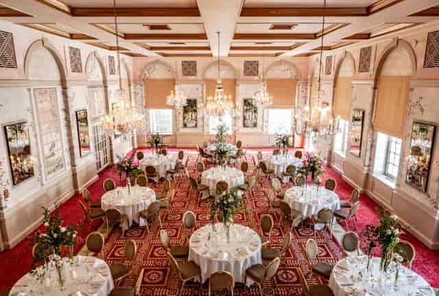 Bloomsbury Queen Mary Hall ballroom chandelier wedding conference