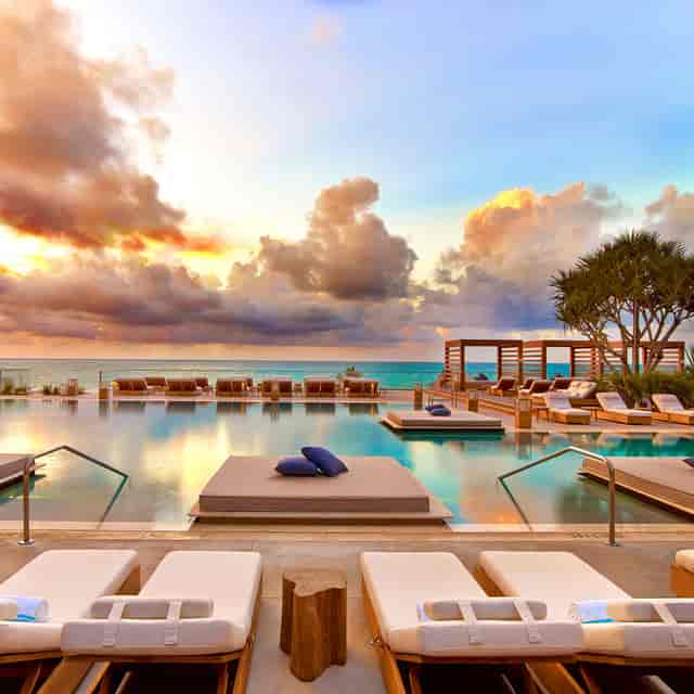 Terra Ballroom at 1 Hotel South Beach with infinity pool, ideal for events and receptions.