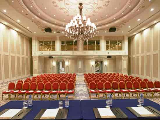 Premium Ballroom at Rixos Almaty, elegant decor for conferences and seminars.