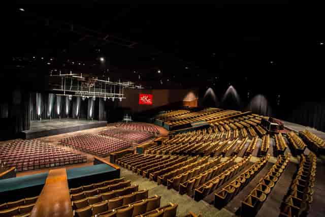 Ashe Auditorium with tiered seating, ideal for conferences and concerts.