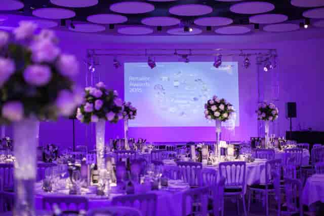 Elegant Stephenson Suite at Crown Plaza Newcastle, ideal for awards ceremonies with floral decor.