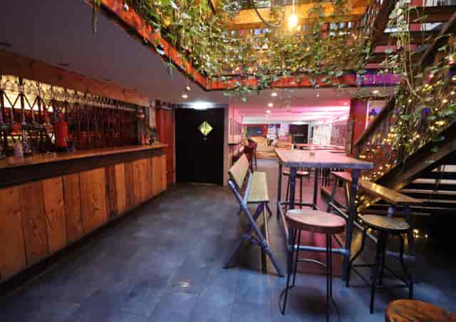 Foyer & Bar at Pleasance Theatre: rustic space for networking events and gatherings.