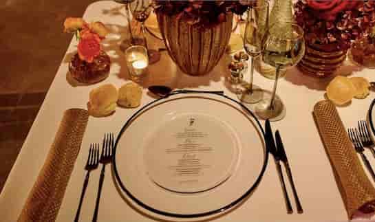 Elegant dining table setup at Dockside Vaults for high-end events and celebrations.