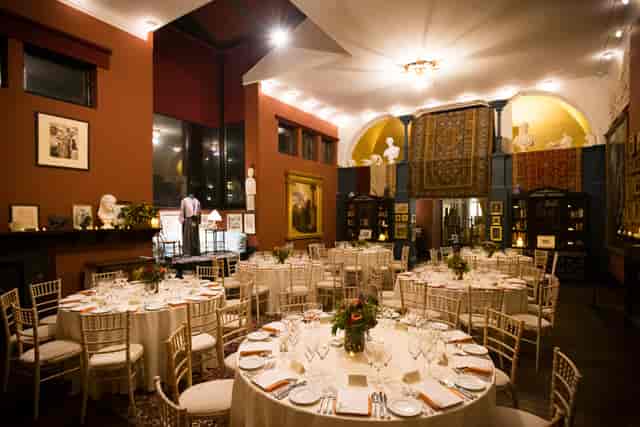 Elegant banquet space at Leighton House, perfect for corporate dinners and upscale events.