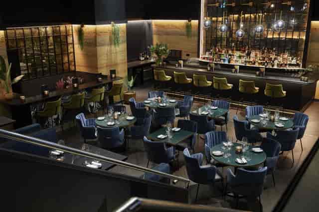 Stylish restaurant venue in Charlotte Street, ideal for intimate meetings and events.