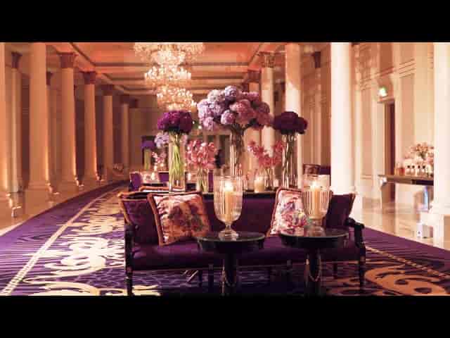 Gala Ballroom at Palazzo Versace Dubai, elegant decor for luxury events and gatherings.