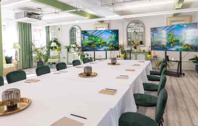 Palm Room Lumiere Underwood event meeting velvet chairs