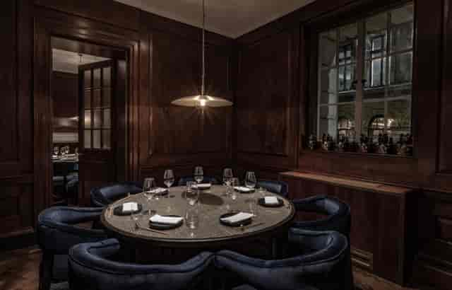 Private dining room at Lucky Cat, Manchester - elegant space for executive dinners and events.