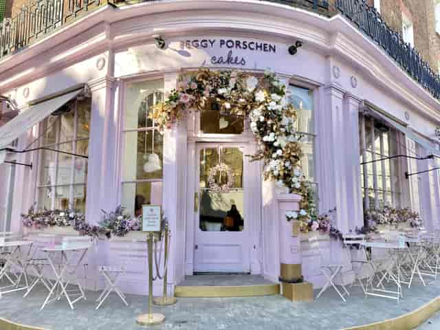 Charming pastel bakery in London, perfect for bridal showers and afternoon tea parties.