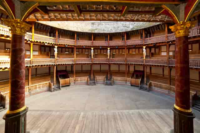 The Globe Theatre, a historic venue with elegant architecture for immersive performances.