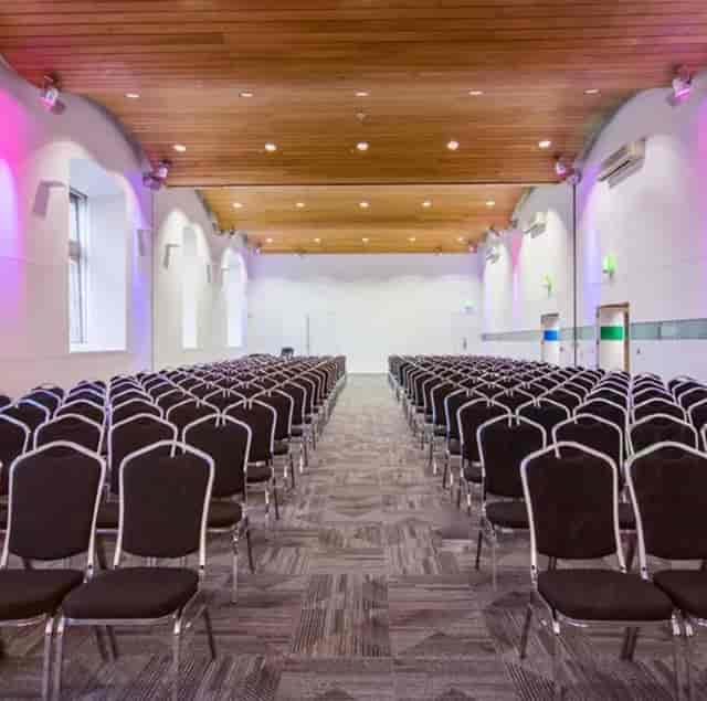 BIOSPHERE event venue with modern design, ideal for conferences and presentations.