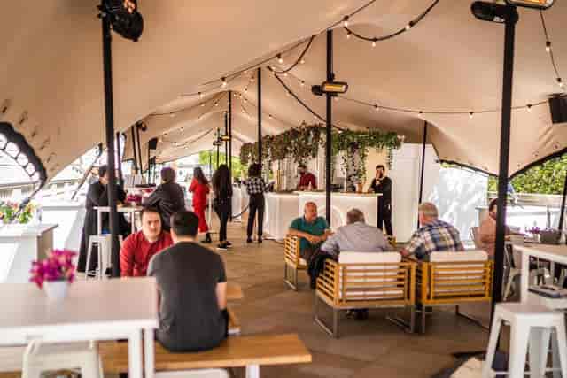 Whole Venue Hire at Somerset House Terrace Bar, modern open-air space for events.