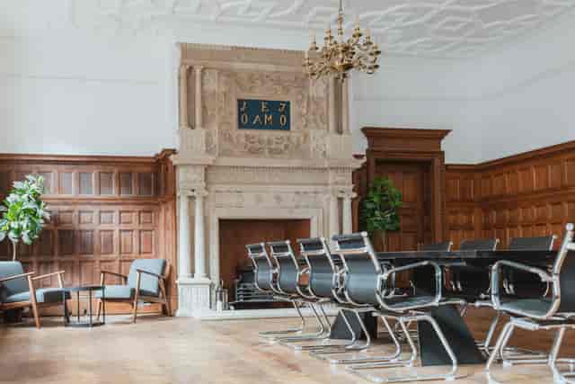 Historic boardroom at The Brunel, Armada House: elegant setting for corporate meetings and events.