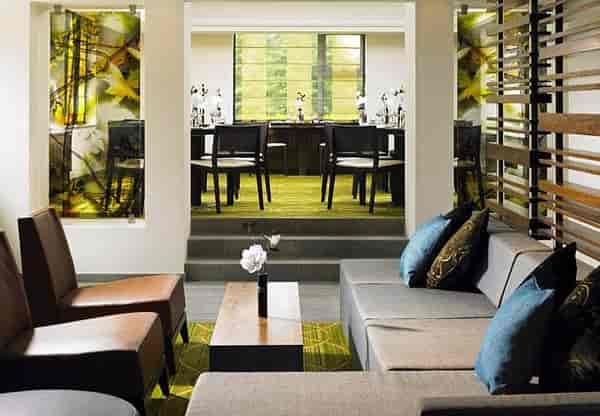 Meon Valley Hotel meeting space with modern seating for events and networking.
