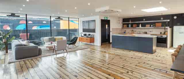 Modern lounge at Chance Street, ideal for creative meetings and team gatherings.