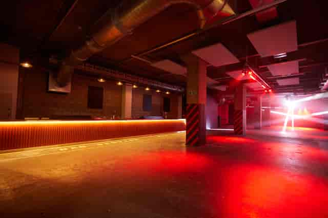 Ground Floor Warehouse Event Space with modern lighting for corporate and creative events.