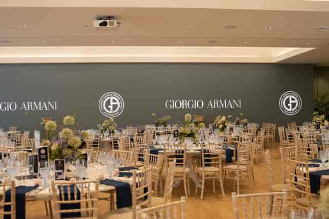 Luxury gala setup at The Hurlingham Club with floral decor for brand activation event.