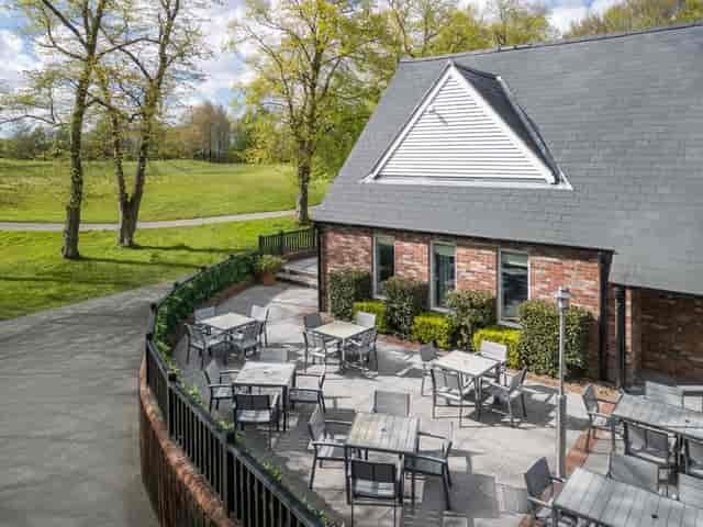 Outdoor event space at Delta Hotels Worsley Park, ideal for meetings and gatherings.