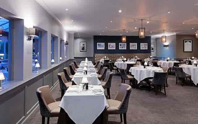Hinckley Meeting Rooms with elegant dining setup for corporate events and gatherings.