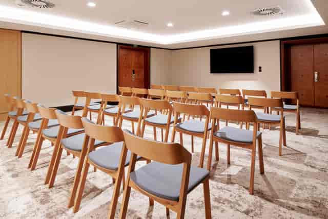 Crystal Ballroom theater-style seating for corporate presentations and training sessions.