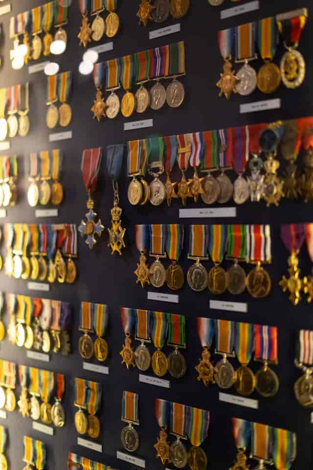 Medal Room at HAC: military medals showcase for awards ceremonies and commemorations.