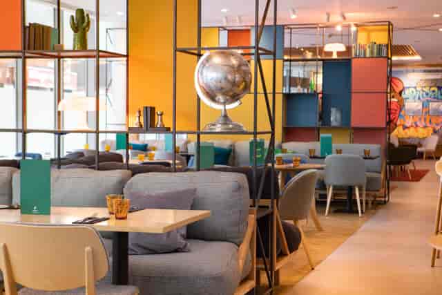 Modern event space at 5 Cavell St Kitchen and Bar, ideal for meetings and networking.