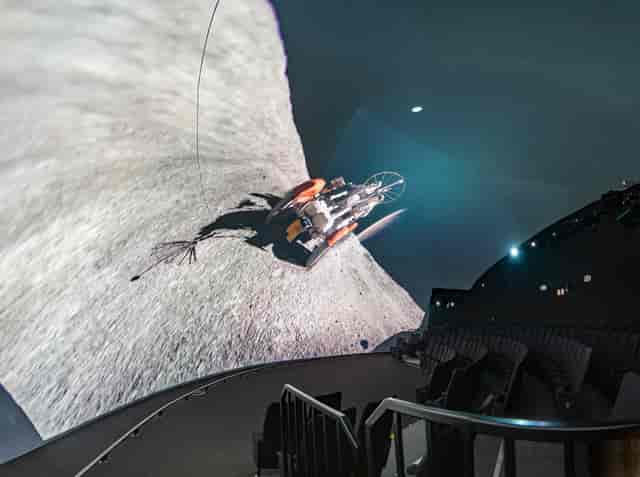 Lunar rover projection in Space Dome, Jodrell Bank for immersive space events.