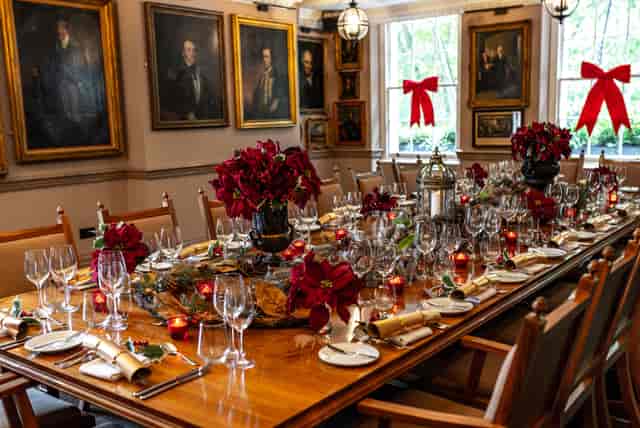 Elegant dining table at Pickle Room, Trafalgar Tavern for formal events and gatherings.