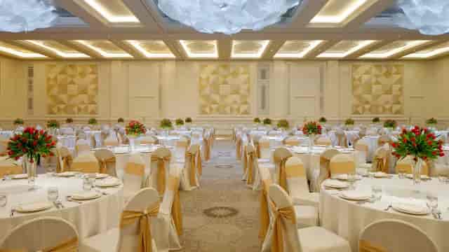 Elegant banquet hall in Hyatt Regency Dubai, perfect for weddings and corporate events.