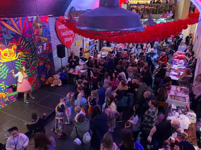 Family event at The Old Arch, featuring colorful decor and engaging kids' entertainment.