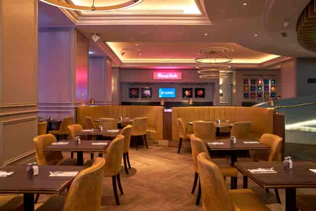 NYE VIP Private Booth at SOUND Cafe with modern decor for events and meetings.