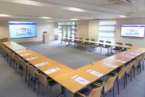 Berkshire Centre meeting room with U-shape setup, ideal for professional events and presentations.